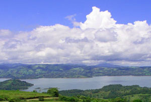 Among the far hills and peninsulas lie the vallages of Tronadora, El Roble, and San Luis.